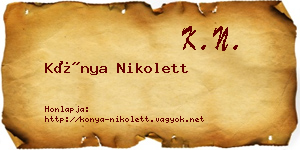 Kónya Nikolett névjegykártya